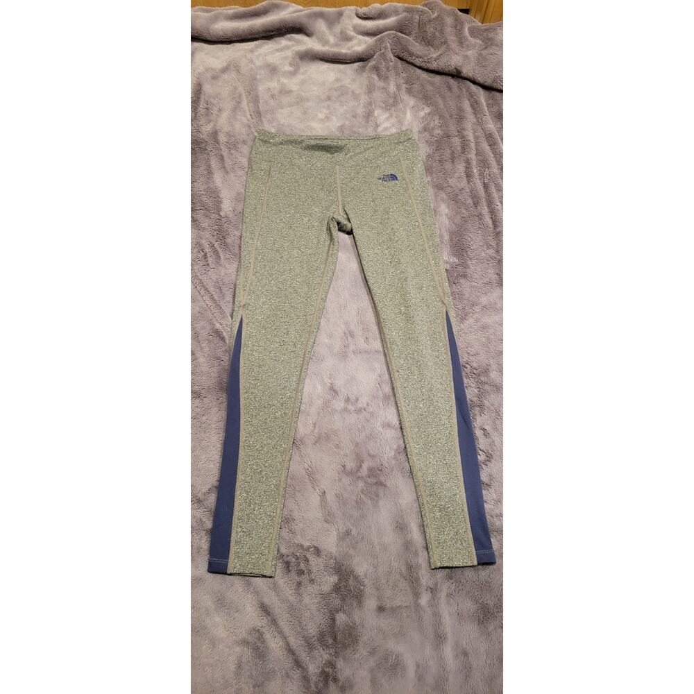 The North Face Leggings Womens Small Gray Blue Colorblock Athletic Workout Yoga